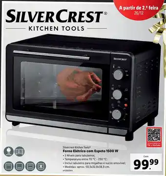 Lidl Forno elétrico com espeto 1500w silvercrest promoção