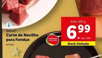 Lidl Carne de novilho para fondue promoção