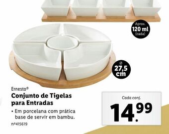 Conjunto de tigelas para entradas