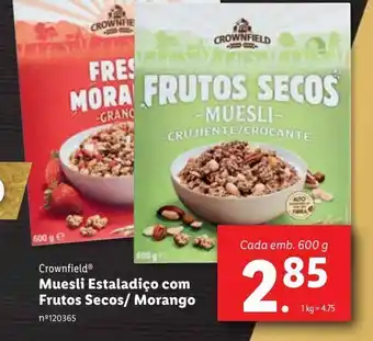 Lidl Muesli estaladiço com frutos secos/ morango promoção
