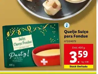 Lidl Queijo suíco para fondue promoção