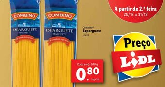 Lidl Esparguete combino promoção