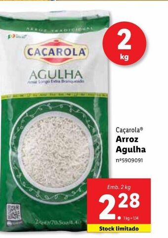 Arroz agulha cacarola