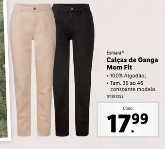 Lidl Calças de ganga mom fit promoção