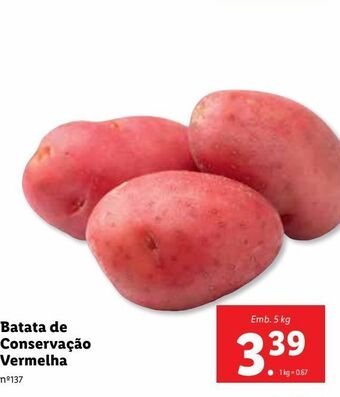 Lidl Batata de conservaçao vermelha promoção