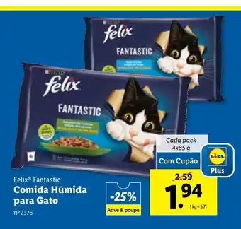 Lidl Comida humida para gato felix promoção