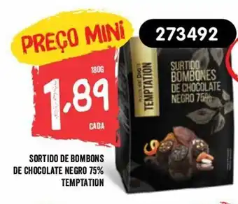 Minipreço Sortido de Bombons de Chocolate Negro 75% Temptation 180g promoção