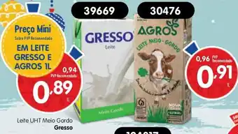 Minipreço Leite Uht Meio Gordo Gresso promoção