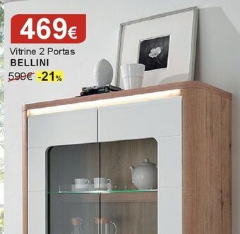 Homy Casa Vitrine 2 portas com led bellini promoção
