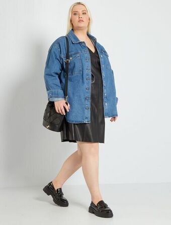 Kiabi Vestido semi-comprido em pele sintética promoção