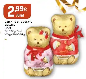 Intermarché Ursinho Chocolate de Leite Lindt 100g promoção