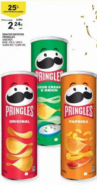 Snacks Batatas Pringles 200g/175g