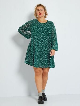 Kiabi Vestido curto às 'bolinhas' promoção