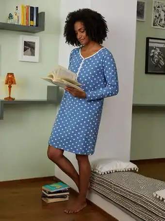 Prénatal Camisa de noite de maternidade azul com padrão estrela - prénatal promoção