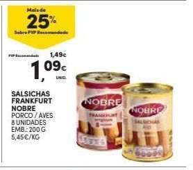 Continente Salsicha nobre promoção