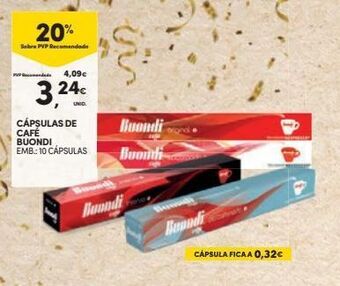 Continente Cápsulas de café buondi promoção