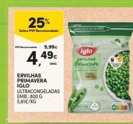 Continente Ervilhas verdes iglo promoção