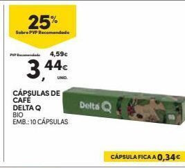 Continente Cápsulas de café delta q promoção