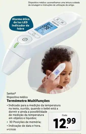 Lidl Termómetro digital sanitas promoção