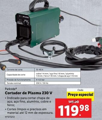 Lidl Cortador parkside promoção