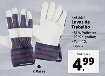 Lidl Luvas de trabalho parkside promoção