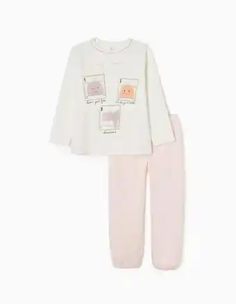 Zippy Pijama de veludo em algodão para menina 'monstras', branco/rosa promoção