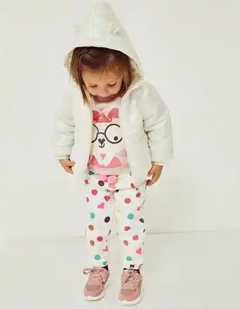 Zippy Casaco acolchoado com forro polar para bebé menina, branco/iridescente promoção