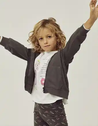 Zippy T-shirt de manga comprida em algodão para menina 'super poderes', branco promoção