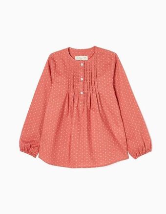 Zippy Blusa estampada de manga comprida em algodão para menina, rosa/branco promoção