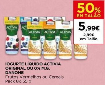 El Corte Inglés Iogurte para beber danone promoção