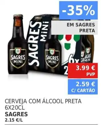 Minipreço Cerveja com Álcool Preta 6x20cl Sagres promoção