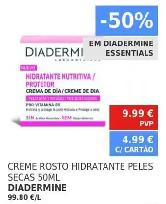 Minipreço Creme Rosto Hidratante Peles Secas 50ml Diadermine promoção