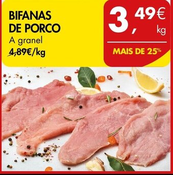 Pingo Doce Bifanas de Porco promoção