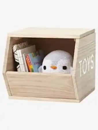 Cubo de arrumação, toys - bege claro liso com motivo