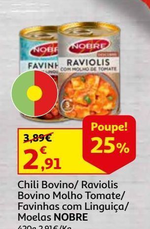 Auchan Raviolis bovino nobre promoção