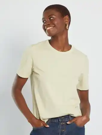 Kiabi T-shirt lisa em algodão promoção