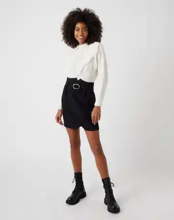 Naf Naf Falda mini de yak color negro promoção