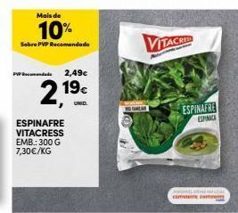 Continente Espinafre vitacress promoção