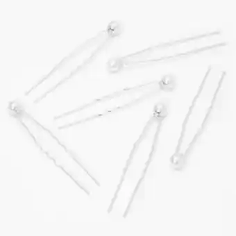 Claire's Pearl hair pins - white, 6 pack promoção