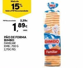 Continente Pão de forma bimbo promoção
