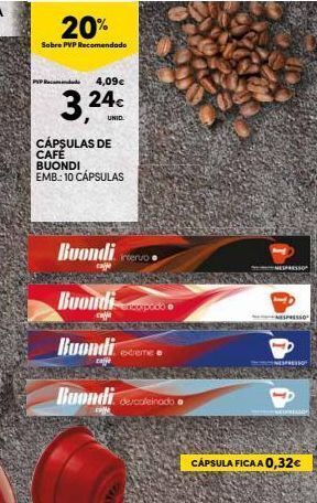 Continente Cápsulas de café buondi promoção