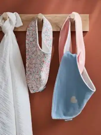 Vertbaudet Lote de 3 babetes estilo bandana - rosa medio liso promoção