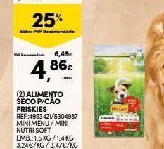 Continente Ração para cães friskies promoção