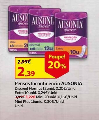 Auchan Penso incontinência ausonia promoção