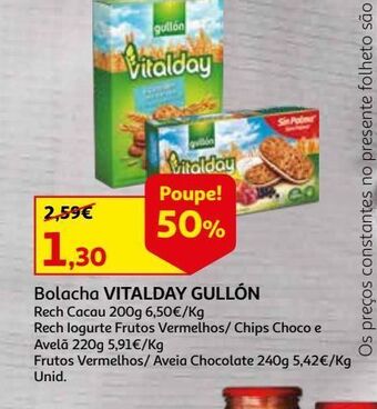 Auchan Bolacha vitalday gullon promoção