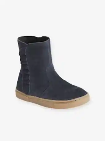 Vertbaudet Botas em pele para menina, coleção autonomia - azul escuro... promoção