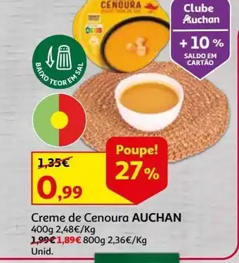 Auchan Creme de cenoura auchan promoção