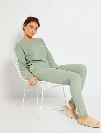 Kiabi Pijama comprido de malha canelada promoção