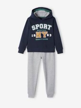 Vertbaudet Conjunto de desporto em moletão, sweat com capuz + calças,... promoção
