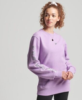Superdry Code linear loose crew sweatshirt promoção